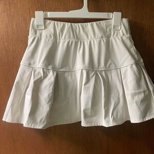 White Athletic Pleated Tennis Skirt